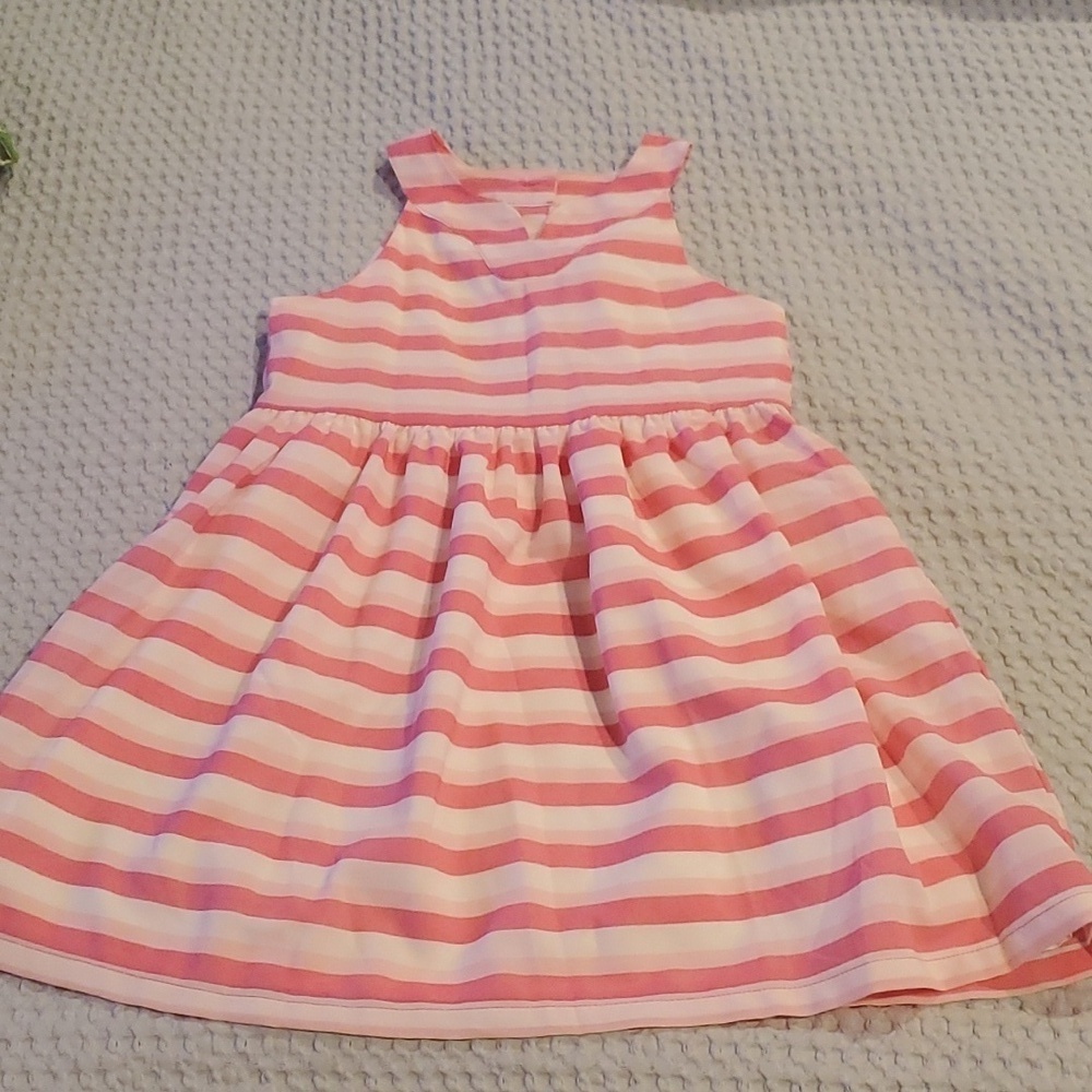 NWT GYMBOREE Girls Pink White Stripe Dress Size 3t (#11)